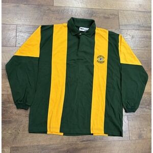 Vintage 90s Green Bay Packers Long Sleeve Striped Polo Shirt XL The Edge 1999
